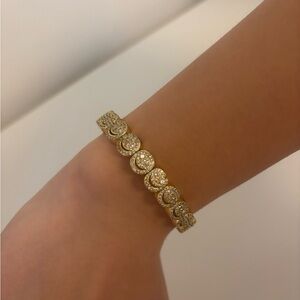 Lisa Gozlan - THE PAVÉ - Bracelet - Yellow Gold - White Eyes - Size: 7